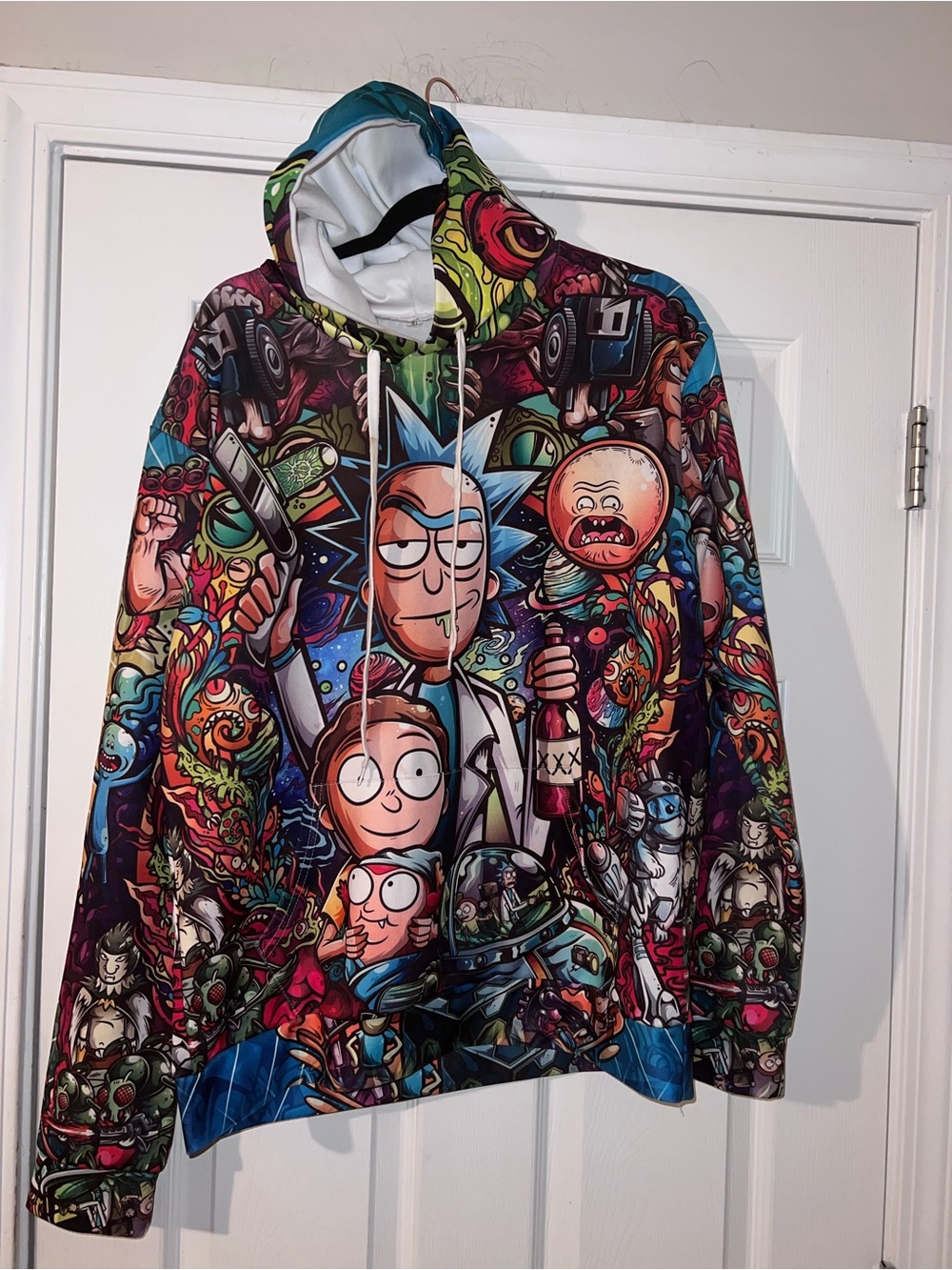 Rick and Morty All over print hoodie men’s size XL